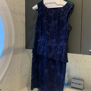 Navy lace Dress size 8 peplum